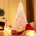 7.5FT Pre-Lit Snow Flocked Pink Christmas Tree product image
