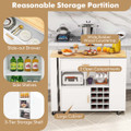 Reversible Folding Kitchen Island Cart with Wine Rack product image