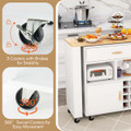 Reversible Folding Kitchen Island Cart with Wine Rack product image