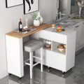 Reversible Folding Kitchen Island Cart with Wine Rack product image