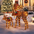 Set of 2 Light-Up Christmas Moose Decorations  product image