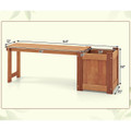 Teak Oil Finish Raised Planter Box with Bench (1 or 2-Pack) product image