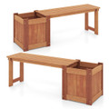 Teak Oil Finish Raised Planter Box with Bench (1 or 2-Pack) product image