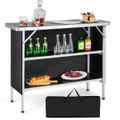 Aluminum  Folding Camping Picnic Table with 2-Tier Shelves product image