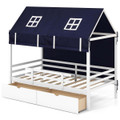 Twin Solid Wood Playhouse Bed with Tent and Storage product image