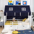 Twin Solid Wood Playhouse Bed with Tent and Storage product image