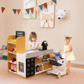Kids' Pretend Play Grocery Store Set with Shopping Cart & 2 Chalkboards product image