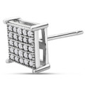 1/8-Carat Natural Princess Style Diamond Sterling Silver Stud Earring (Single) product image