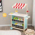 Kids' Wooden Ice Cream Cart with Chalkboard and Storage product image
