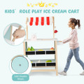 Kids' Wooden Ice Cream Cart with Chalkboard and Storage product image