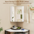 Corner Medicine Cabinet with Open Mirror Door & Adjustable Shelf product image