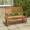 2-Seat Outdoor Glider Bench with Armrests and Slatted Seat product image