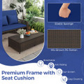 Patio Rattan Daybed Wicker Loveseat Sofa with Ottoman product image