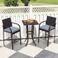 3-Piece Patio Wicker Bar Set with Rattan Chairs product image