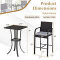 3-Piece Patio Wicker Bar Set with Rattan Chairs product image