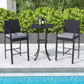 3-Piece Patio Wicker Bar Set with Rattan Chairs product image