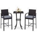 3-Piece Patio Wicker Bar Set with Rattan Chairs product image