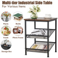 3-Tier Industrial Side Table Nightstand (Set of 2) product image