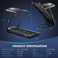SuperFit 4.75HP Folding Bluetooth Treadmill with  Touch Screen product image