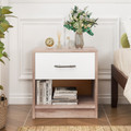 Bedside Table Nightstand with Drawer and Open Storage Shelf product image