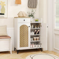 2-Door Shoe Rack Organizer with Drawer and 6 Removable Shelves product image