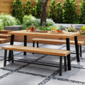 63" Long Outdoor Acacia Wood Bench product image