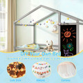 Kids' Twin Size Bed with 2 Drawers - Solid Wood Bed with Blackboard product image