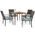 5-Piece Patio Dining Set with Wood-Plastic Tabletop product image