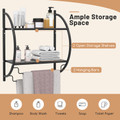 Wall-Mounted 2-Tier Bathroom Shelf with 2 Towel Bars product image