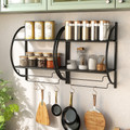 Wall-Mounted 2-Tier Bathroom Shelf with 2 Towel Bars product image