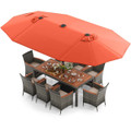 11-Piece LED Lighted Patio Dining Set with Umbrella product image
