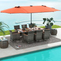 11-Piece LED Lighted Patio Dining Set with Umbrella product image