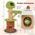 48-Inch Mushroom Condo Cat Tree with 2 Plush Perches product image