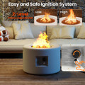 Round Terrazzo Propane Gas Fire Pit with Hideaway Tank Holder & Lava Rocks product image