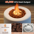 Round Terrazzo Propane Gas Fire Pit with Hideaway Tank Holder & Lava Rocks product image