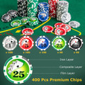 Texas Hold'em Poker Chip Set – 400 Casino Poker Chips for Home or Tournament Play product image