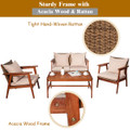 8-Pieces Rattan Acacia Wood Patio Furniture Set  product image