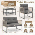 PE Rattan Sofa Set with Coffee Table (4- or 8-Piece) product image