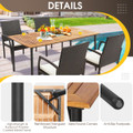 7-Piece Patio Wicker Dining Set with Acacia Wood Tabletop product image