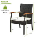 5-Piece Patio Wicker Dining Set with Acacia Wood Armchairs product image