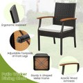 5-Piece Patio Wicker Dining Set with Acacia Wood Armchairs product image