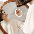 Compact 30X Magnifying Mirror with Dimmable LED & Tweezers product image