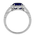 3-1/2-Carat Sapphire & Diamond Halo Ring in Platinum Overlay product image
