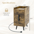 Nightstand with Charging Station & Drawers product image