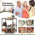 3-Tier Home Bar Unit with Stemware Racks product image