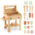Wooden Barbecue Grill Playset with Play Food and Grilling Tools  product image