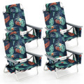 5-Position Outdoor Folding Backpack Beach Reclining Chair with Pillow (4-Pack) product image