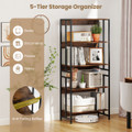62" Tall 5-Tier Bookshelf with Tiltable Shelves product image