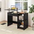 Lift-Top Standing Computer Desk with Shelves  product image