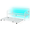 Twin Size Daybed with Pop-up Trundle, Charging Station and Built-In LED Lights product image